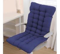 Coussin épais pour chaise d'extérieur à dossier haut pour jardin, maison et bureau - 110 x 50 cm - Bleu foncé - Confortable - Pour intérieur et extérieur
