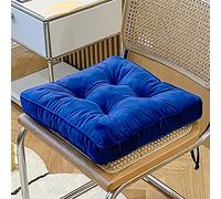 Coussin Epais Pour Chaise Lot De 4, Galette De Chaise 40x40 Carré, Ultra Epais Coussin De SièGe De Chaise De Salle à Manger, Tissu DéLicat Velours Durable pour Une Utilisation à Long Terme Bleu Marine