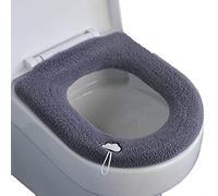 Coussin épais pour siège de toilette doux, chaud, confortable, lavable et réutilisable avec sangle pratique, facile à installer, en polyester, s'adapte aux sièges ronds ovales en forme de U