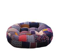 Coussin épais touffeté en lin de sol, for chaise Yoga, coussins siège, méditation, oreiller rond Style ethnique for sièges Coussin rond de méditation(Type30)