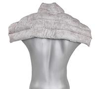 Coussin épaules et nuque avec col aux graines de lin - Coussin thermique - Compresse chaude ou froide pour épaules et cou (Design: shabby chic gris-beige)