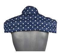 Coussin épaules et nuque avec col aux noyaux de cerises - Coussin thermique - Coussin aux graines pour la nuque - grand (Design: bleu étoilé)