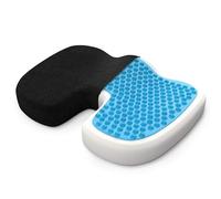 Coussin Ergonomique Assise et Coccyx en Mémoire de Forme - Coussin Orthopédique pour Chaise Bureau, Fauteuil et Voiture Conducteur - Soulage Sciatique et Lombaire - Coussin de Chaise - Noir, Standard