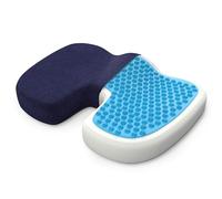 Coussin Ergonomique Assise et Coccyx en Mémoire de Forme - Coussin Orthopédique pour Chaise Bureau, Fauteuil et Voiture Conducteur - Soulage Sciatique et Lombaire - Coussin de Chaise - Bleu, Standard