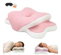 Coussin Ergonomique Cervical，Ergonomique Cervical，Oreiller Mémoire De Forme，Oreiller Orthopédique 60x40x13cm For Side Sleepers To Relax Shoulders And Neck ，Anti-Snoring(Rose)