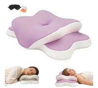 Coussin Ergonomique Cervical，Ergonomique Cervical，Oreiller Mémoire De Forme，Oreiller Orthopédique 60x40x13cm For Side Sleepers To Relax Shoulders And Neck ，Anti-Snoring(Violet)