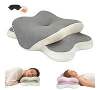 Coussin Ergonomique Cervical，Ergonomique Cervical，Oreiller Mémoire De Forme，Oreiller Orthopédique 60x40x13cm For Side Sleepers To Relax Shoulders And Neck ，Anti-Snoring(Light gray)
