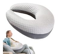 Coussin ergonomique en tricot Crealis - Repose-bras multifonction pour travaux manuels, lecture/jeu, rembourrage en micro-perles, housse lavable, pour canapé et lit (A)