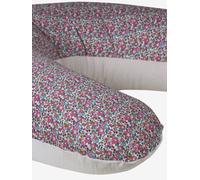Coussin et housse d'allaitement gaze coton et Liberty rose pâle TU
