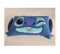 Coussin et Plaid 2 en 1 - AYMAX - Stitch - Bleu - 75x45 cm - 100% Polyester