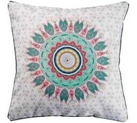 Coussin Ethnique Passepoil "Caly" 40x40cm Gris Imprimé G