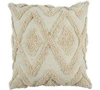 AltoBuy Coussin Ethnique Tufté 40x40cm Beige Formes Losanges Déhoussable