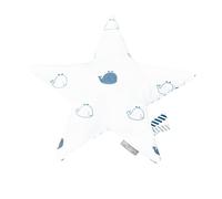 Coussin étoile en coton - blue baleine blanc TU