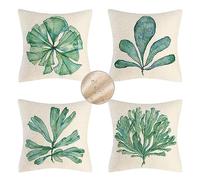Coussin Exterieur Housse Coussin 60x60cm Vert Imperméable Housse Coussin Canape Carré Taie d'oreiller Decoration Chambre, Lot de 4 Housses de Coussin Canapé Decoratif pour Maison Salon Jardin ÉtéR255