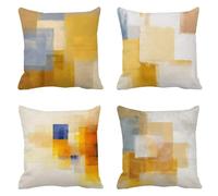 Coussin Exterieur Housse Coussin Moderne Abstrait 35x35 Lot de 4 Velours Taie Oreiller avec Zip Invisible Coussins Exterieures Imperméable Decoration Maison pour Canapé Chaise Lit, Jardin Ferme T-612