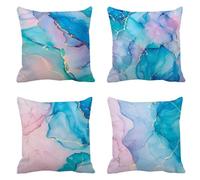 Coussin Exterieur Housse Coussin Moderne Abstrait 35x35 Lot de 4 Velours Taie Oreiller avec Zip Invisible Coussins Exterieures Imperméable Decoration Maison pour Canapé Chaise Lit, Jardin Ferme T-615