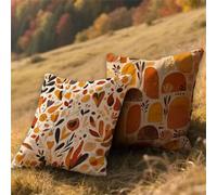 Coussin Exterieur Impermeable 30x30cm Housse de Coussin Couleur Orange Set de 2 Lin Carré Decoratif Taie Oreiller avec Fermeture à Glissière Lnvisible,Patio Fall Salon de Jardin Decor,Usine AU-741