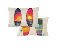 Coussin Exterieur Impermeable 30x50cm Couleur Orange Coussins Salon de Jardin Housse Coussin Crème Lin Decoration Canapé Taie d'oreiller avec Fermeture éclair Invisible pour Exterieur Jardin T767
