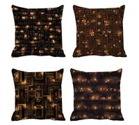 Coussin Exterieur Impermeable 40x40 Lot de 4 étagère Taie Oreiller Carré Housse de Coussin aux chandelles Housse de Canape Lin Coussins Canapé, Coussins Décoratifs pour Balcon Canapé s-358
