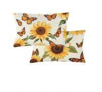 Coussin Exterieur Impermeable 40x80cm Jaune Coussins Salon de Jardin Housse Coussin Fleurs Velours Decoration Canapé Taie D'oreiller Fermeture éclair Invisible Pour Jardin soggiorno Decoratif T751