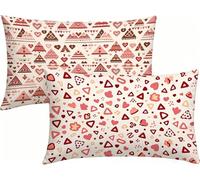 Coussin Exterieur Impermeable 40x80cm Lot de 2 Rose Housses de Coussin Mignon Lin Taie d'oreiller, Impression Recto Verso avec Fermeture éClair Invisible, Decoration Maison pour Jardin -LK260485X