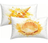 Coussin Exterieur Impermeable 50x80cm Lot de 2 Beige Housses de Coussin Nordique Lin Taie d'oreiller, Impression Recto Verso avec Fermeture éClair Invisible, Decoration Maison pour Jardin -LK2604360
