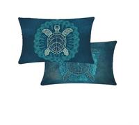 Coussin Exterieur Impermeable 50x80cm Turquoise Coussins Salon de Jardin Housse Coussin Animal Lin Decoration Canapé Taie D'oreiller Fermeture éclair Invisible Pour Jardin soggiorno Decoratif T763