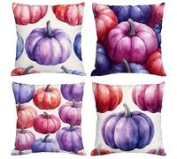 Coussin Exterieur Impermeable Automne Housse Coussin 50x50 cm Velours Double Face Imprimé Taie Oreiller de Canapé pour Salon extérieur Maison Decoratif Salon de Jardin Cadeaux Citrouille M1216