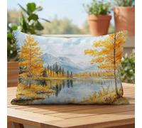 Coussin Exterieur Impermeable Automne Housse Coussin 50x75 cm Lot de 1 Lin Taie Oreiller avec Fermeture Éclair Invisible Cushion Covers pour Jardin Canapé Terrasse Banc Porche Decoratif Paysage 1D#79