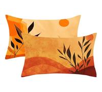 Coussin Exterieur Impermeable Automne Housse Coussin Orange brûlée Taie Oreiller 60x90cm Lot de 2 Rectangulaire Taies d'oreiller Velours Cushion Covers pour Decoration Jardin Canapé, Cadeaux,J772