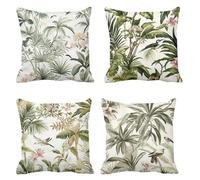 Coussin Exterieur Impermeable blanc cassé Housse de Coussin 50 x 50 Lot de 4 CarréVelours Taie Oreiller, usine Coussins de Jardin, Coussins exterieur Impermeable pour Décor Terrasse Voiture g-348