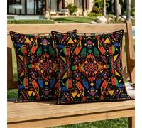 Coussin Exterieur Impermeable Bohême Housse Coussin 50x50 cm Lin Decoration Printemps Taies d'oreillers Lot de 2, Canapé Cushion Covers coloré pour Canapé Salon de Jardin Patio Chaise de Bureau dj-76