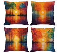 Coussin Exterieur Impermeable Couleur Orange Housse Coussin 65x65 cm Velours Double Face Imprimé Taie Oreiller de Canapé pour Salon extérieur Maison Decoratif Salon de Jardin Cadeaux Automne M480