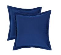 HOMESCAPES Coussin d’extérieur imperméable Bleu Marine, Coussin de Jardin carré 45x45 cm, Décoration Jardin extérieur - Lot de 2 Coussins pour Salon de Jardin