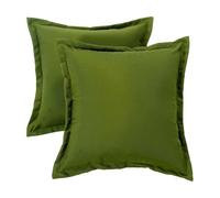 Coussin extérieur imperméable - Coussin décoratif 45x45 cm - Vert - Lot de 2 - HOMESCAPES