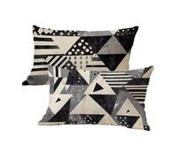 Coussin Exterieur Impermeable Noir Housse Coussin 40x70 Europe du Nord Décoratif Lin Housse Cushion Double Face Imprimé Canape Oreiller Covers pour Salon Chambre Jardin Banc Cadeaux pour Femme G-137