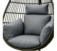 HOMESCAPES Coussin imperméable pour Fauteuil Suspendu extérieur, Coussin de Rechange pour Fauteuil œuf - pour terrasse, Jardin et Balcon - Gris