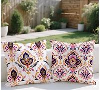 Coussin Exterieur Impermeable Violet Housse Coussin 65x65cm Lot de 2 Taie Oreiller Bohême Coussins de Jardin Velours Oreiller Double Sided Printing Balcon Terrasse Chambre Décoration Automne lj-723