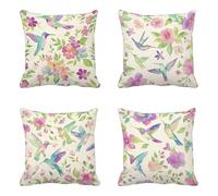 Coussin Exterieur Lilas Lot de 4, Animal Taie Oreiller 60 X 60 cm, Housse de Coussin Imperméable Taies d'Oreillers Conception de Motifs pour Patio Extérieur Jardin Salon Canapé Ferme Décor -yxy2504G9