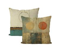 Coussin Exterieur Rétro Lot de 2 Imperméable Housse de Coussin Gris Motif Taie Oreille 60x60 Housse de Canapé Doux Décoratif Coussins pour Chambre, Canapé, Chaise, Jardin Exterieur Decoration B4-650