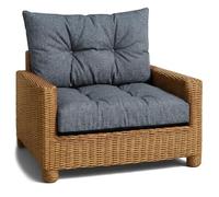 Coussin extérieur salon jardin Ensemble: siège 60x60 cm et dossier 40x60 cm - lounge pour meubles rotin fauteuil banc balcon terrasse - déperlant matelassé robuste épais moelleux Jean lin écologique