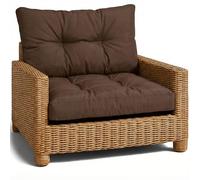 Coussin extérieur salon jardin Ensemble: siège 70x70 cm et dossier 40x70 cm - lounge pour meubles rotin fauteuil banc balcon terrasse - déperlant matelassé robuste épais moelleux confortable Marron