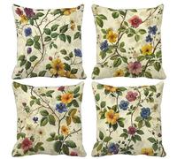 Coussin Exterieur Simplicité Housse de Coussin 50x50 cm Lot de 4, Imperméable Taies d'Oreillers Vert Taie Oreiller Double Face Impression avec Fermeture Éclair Invisible pour Jardin Balcon -lsy2504U9
