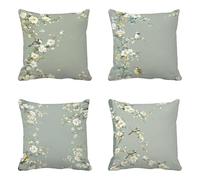 Coussin Exterieur Vert Sauge Lot de 4, Simplicité Taie Oreiller 50x50, Housse de Coussin Imperméable Taies d'Oreillers Conception de Motifs pour Patio Extérieur Jardin Salon Ferme Décor -yxy2504G6