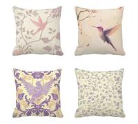 Coussin Exterieur Violet Lot de 4, Animal Taie Oreiller 70x70, Housse de Coussin Imperméable Taies d'Oreillers Conception de Motifs pour Patio Extérieur Jardin Salon Canapé Ferme Décor -yxy25045G