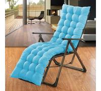 Coussin extra épais, doux et confortable pour chaise longue, jardin, terrasse, balcon, baie vitrée, bleu ciel, 170 x 50 cm