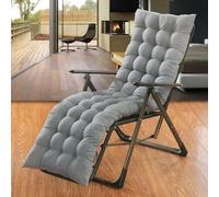 Coussin extra épais, doux et confortable pour chaise longue, jardin, terrasse, balcon, baie vitrée, gris, 160 x 50 cm