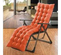 Coussin extra épais, doux et confortable pour chaise longue, jardin, terrasse, balcon, baie vitrée, orange, 150 x 50 cm