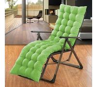 Coussin extra épais, doux et confortable pour chaise longue, jardin, terrasse, balcon, baie vitrée, vert, 180 x 50 cm