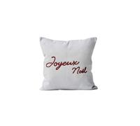 Coussin Fantaisie Pur Coton 45x45 Cm Joyeux Noel, Par Soleil D'ocre